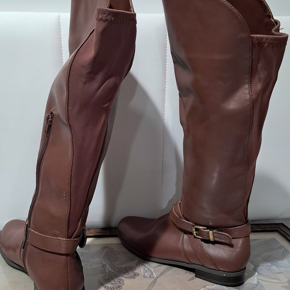 NWOT Anne Klein AKBESSA Brown Over The Knee OTK Riding Boots Size 7.5 iFlex - Picture 12 of 16